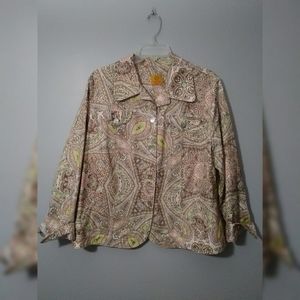 Ruby Rd Woman jacket in Paisley Burn out print